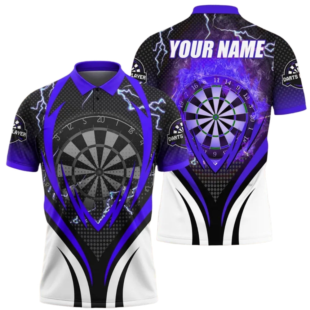 Custom Flame Red Darts Polo Shirts For Mens, Custom Flame Dart Team Shirts DE0033