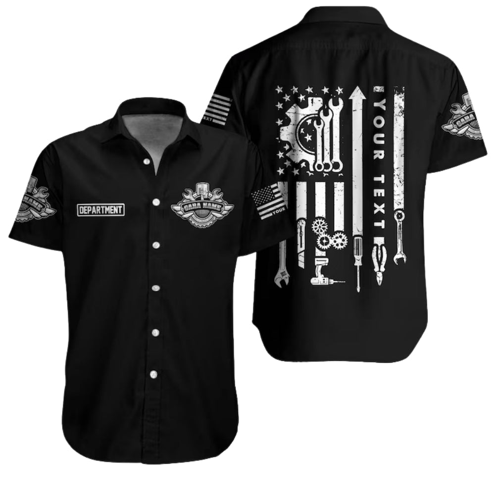Custom Racing Mechanic Workwear Hawaiian Shirt For Men, Custom Mechanic Uniform Shirts HE0196