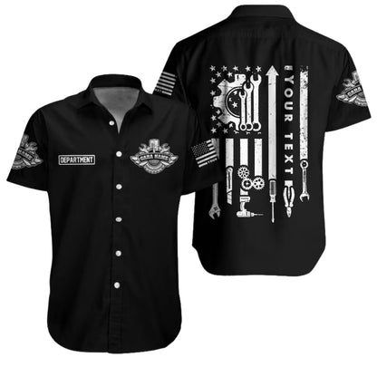 Custom Racing Mechanic Workwear Hawaiian Shirt For Men, Custom Mechanic Uniform Shirts HE0196