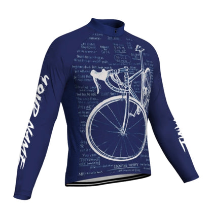 Custom Cycology Blue Cycling Long Sleeve Jersey For Men, Custom Cycling Jerseys CG0653
