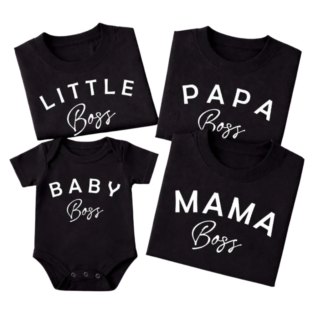 Papa Boss Mama Boss Baby Boss Matching Family T Shirts, Custom Family Boss Matching Shirts ET0689