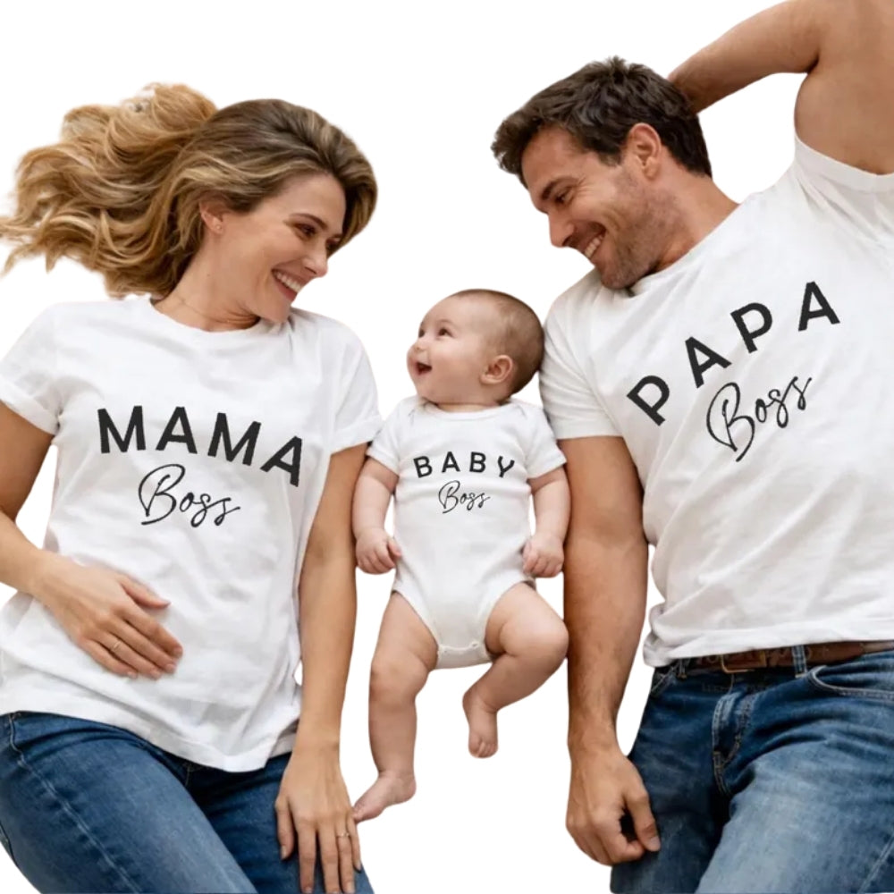 Papa Boss Mama Boss Baby Boss Matching Family T Shirts, Custom Family Boss Matching Shirts ET0689