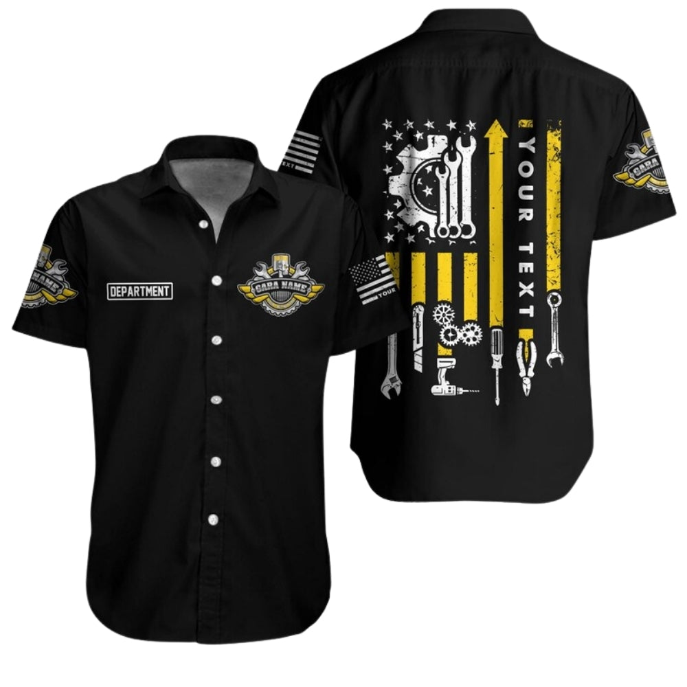 Custom Racing Mechanic Workwear Hawaiian Shirt For Men, Custom Mechanic Uniform Shirts HE0196