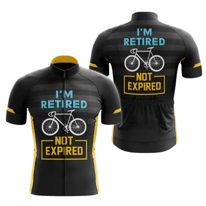 I'm Retired Not Expired Men's Cycling Short Sleeve Jersey, Funny Retired Cycling Jerseys CE0028