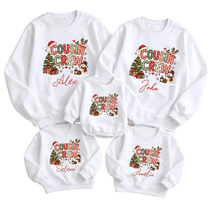 Cousin Crew Christmas Custom Name Matching Sweatshirt, Custom Christmas Cousin Sweater ET1695