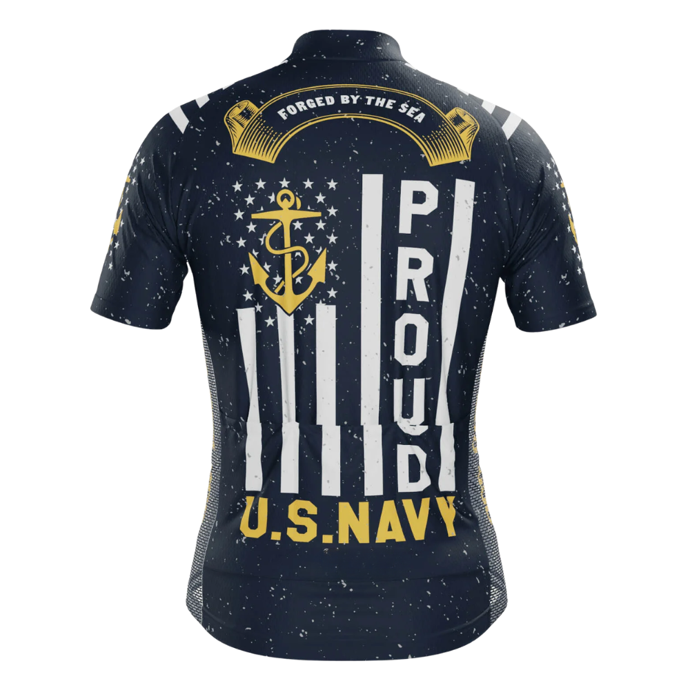 Proud US Navy Men's Army Short Sleeve Cycling Jersey, Military Cycling Jersey CG0825