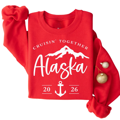 Alaska Cruisin' Together Custom Name And Year Family Matching Sweatshirt, Custom Alaska Trip Family Sweatshirt ET1339