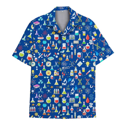 Science Lab Chemistry Blue Hawaiian Shirt Men Women, Science Hawaiian Shirts For Teacher HE0400