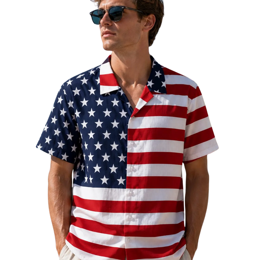 American Flag Hawaiian Shirt For Men Women, Patriotic 4th Of July Hawaiian Shirt HE0461