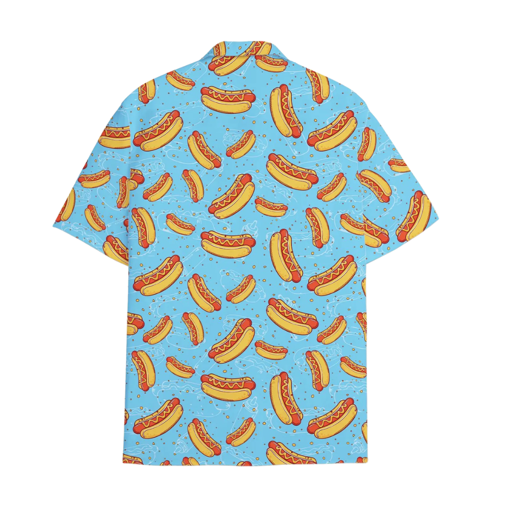 Hot Dog Blue Hawaiian Shirt For Men Women, Hot Dog Hawaiian Shirts HE0346