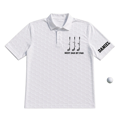 Best Dad By Par Custom Kid Names & Dad Name Golf Polo Shirt Men, Custom Father's Day GE0464  Golf Shirts