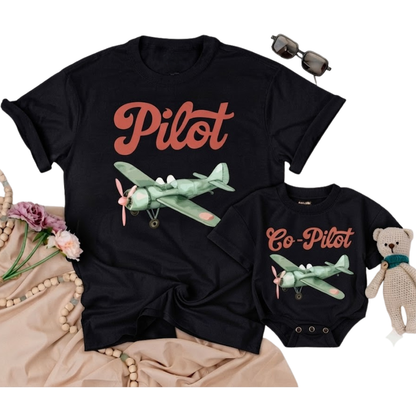 Pilot Co-Pilot Matching Family T Shirt, Matching Pilot Family Shirts ET1199