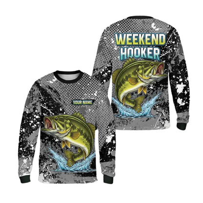 Personalized Bass Fishing Long Sleeve Shirt For Men, Custom Name Fishing Shirts ET0055
