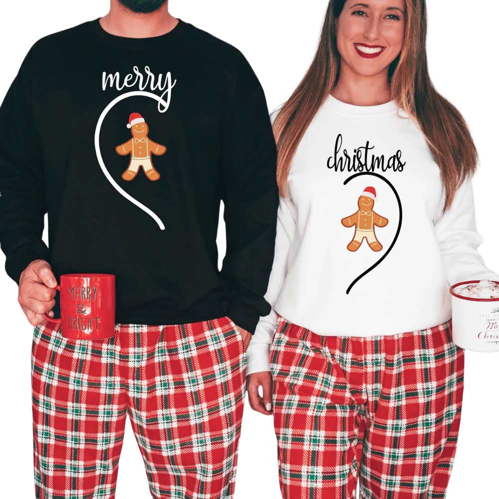 Merry Christmas Gingerbread Matching His And Her Sweatshirt, Christmas Couple Sweatshirts ET1279
