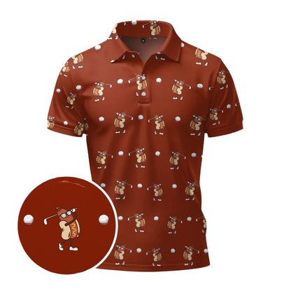 Men's Funny Hot Dog Golf Polo Shirt, Hot Dog Lover Golf Shirts GZ0430