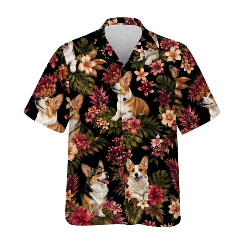 Corgi Tropical Hawaiian Shirt For Men And Women, Corgi Hawaiian Shirt For Dog Lover HE0565