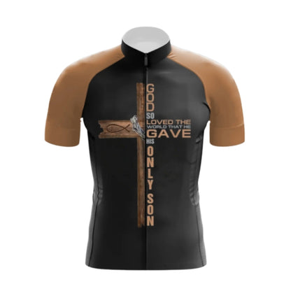God Solved The World That He Gave His Only Son Short Sleeve Cycling Men Jersey, Christian Faith Cycling Jerseys CG0706