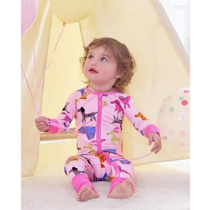Puppy Dog Pink Baby Convertible Zippy Romper, Dog Lover Baby Convertible Romper BB0326