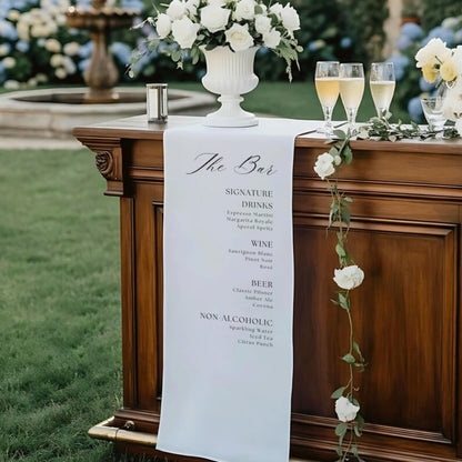 Custom Wedding Bar Fabric Sign, Personalized Bar Menu Banner For Engagement Wedding Party WD0253