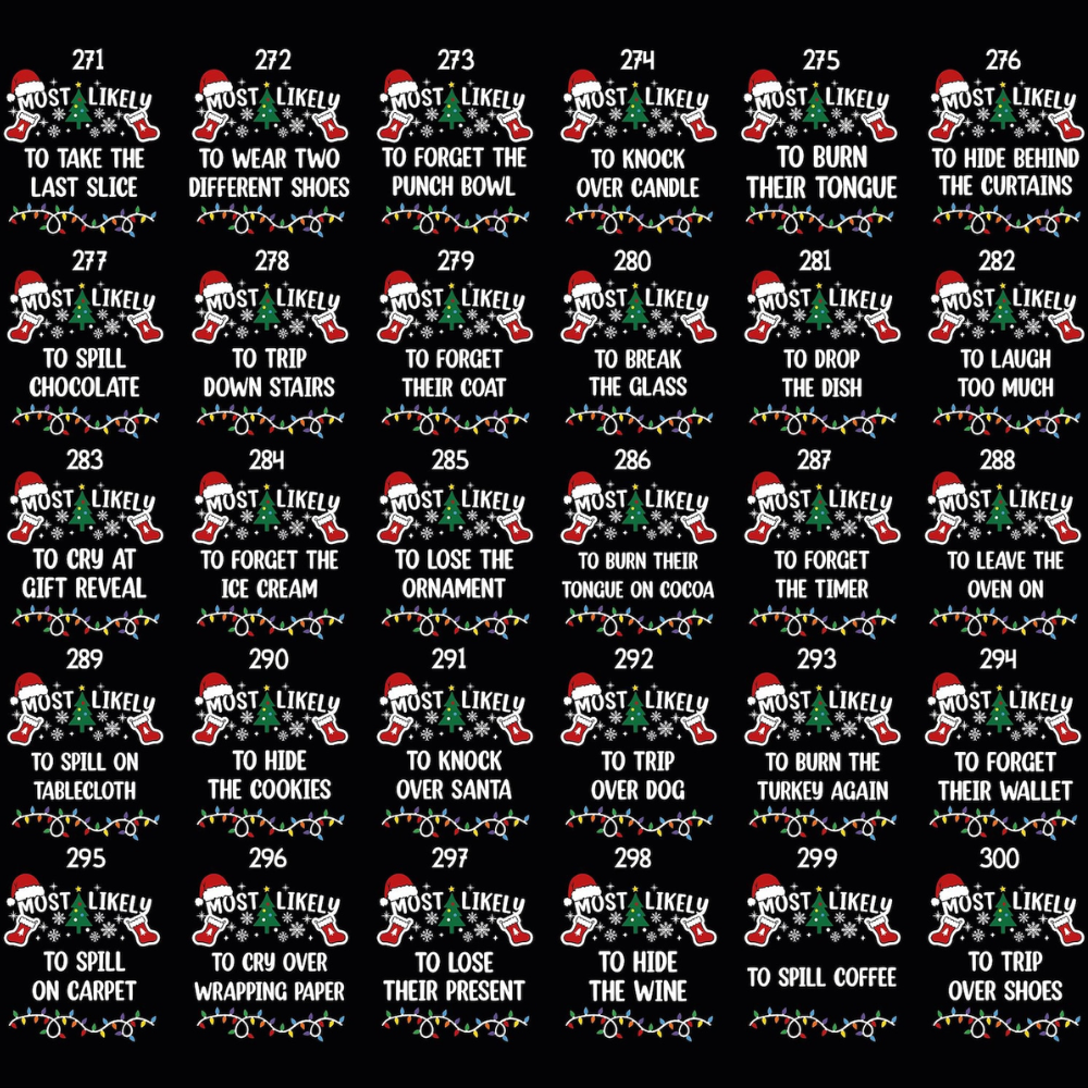 Most Likely To Custom Christmas Family Matching T Shirt, Custom Funny Christmas Family Shirts ET1178