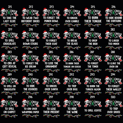 Most Likely To Custom Christmas Family Matching T Shirt, Custom Funny Christmas Family Shirts ET1178