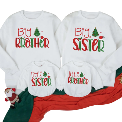 Big Sister Little Brother Christmas Matching Sweatshirt, Christmas Sibling Sweatshirt Matching ET1697