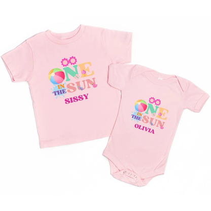 Personalized One In The Sun First Birthday Family Matching T Shirt, Custom Summer 1st Birthday Family Shirts ET1147
