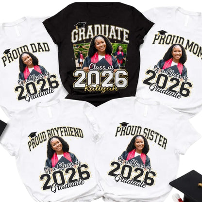 Custom Photo Graduate Matching Family T Shirt, Personalized Matching Graduate Family Shirts ET0651