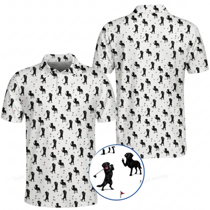 Black Labrador Golf Polo Shirt For Men, Labrador Golf Shirts GZ0369