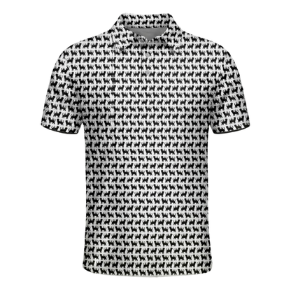 Men's Black Cat Golf Polo Shirt, Cat Lover Golf Shirt GZ0376