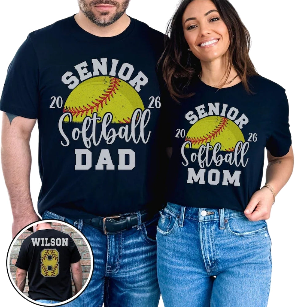 Personalized Senior Softball Matching Family T Shirts, Custom Softball Senior Night Matching Shirts For Family ET0499