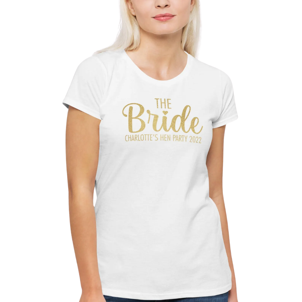 Team Bride The Bride Custom Bachelorette Matching T Shirts, Custom Hen Party Matching Shirts ET1026