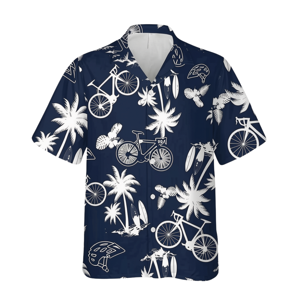Cycling Tropical Blue Hawaiian Shirt For Men, Cycling Lover Hawaiian Shirt HE0675
