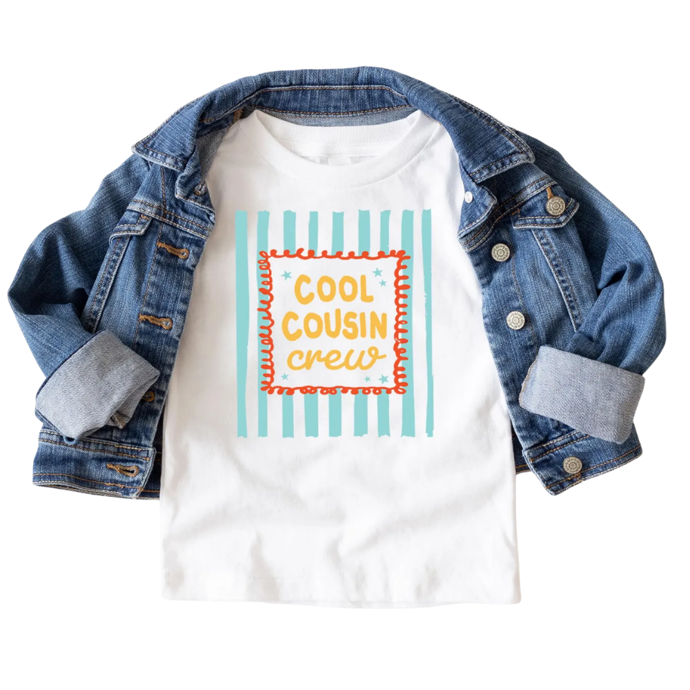 Cool Cousin Crew Neon Stripes Matching Cousin T Shirt, Cousin Matching Shirt ET1259