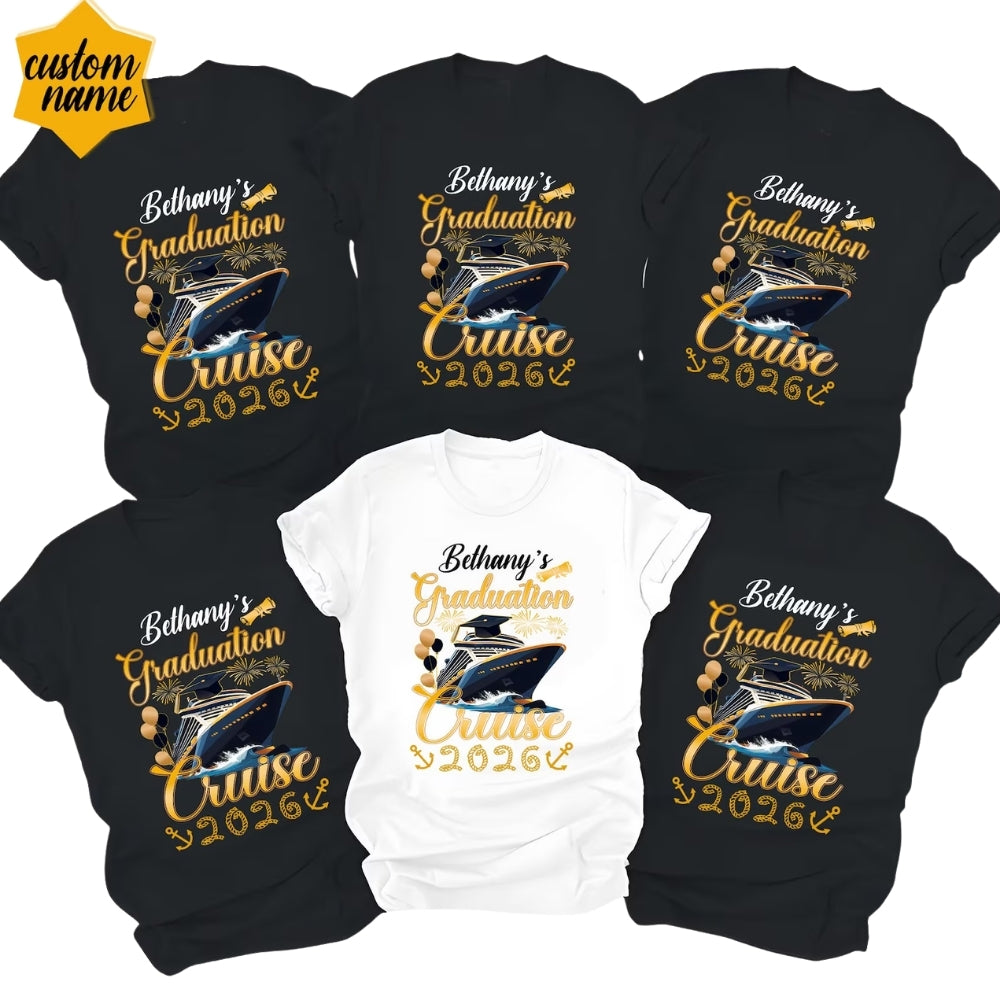 Custom Graduation Cruise Matching Family T Shirts, Custom Matching Family Graduation Cruise Shirts ET0404