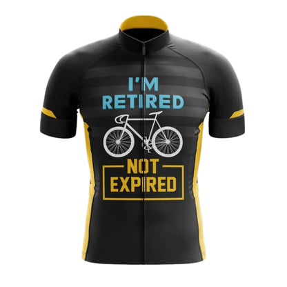 I'm Retired Not Expired Men's Cycling Short Sleeve Jersey, Funny Retired Cycling Jerseys CE0028