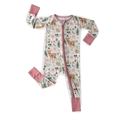 Deer Forest Baby Convertible Zippy Romper, Deer Romper Convertible For Baby BB0354