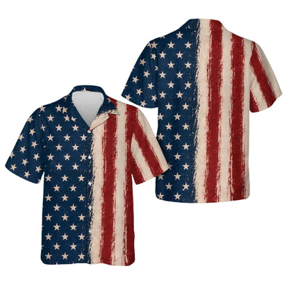 Vinatge American Flag Hawaiian Shirt For Men Women, Patriotic Hawaiian Shirts HE0605