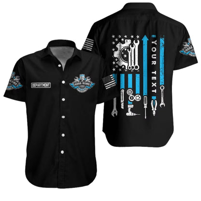 Custom Racing Mechanic Workwear Hawaiian Shirt For Men, Custom Mechanic Uniform Shirts HE0196