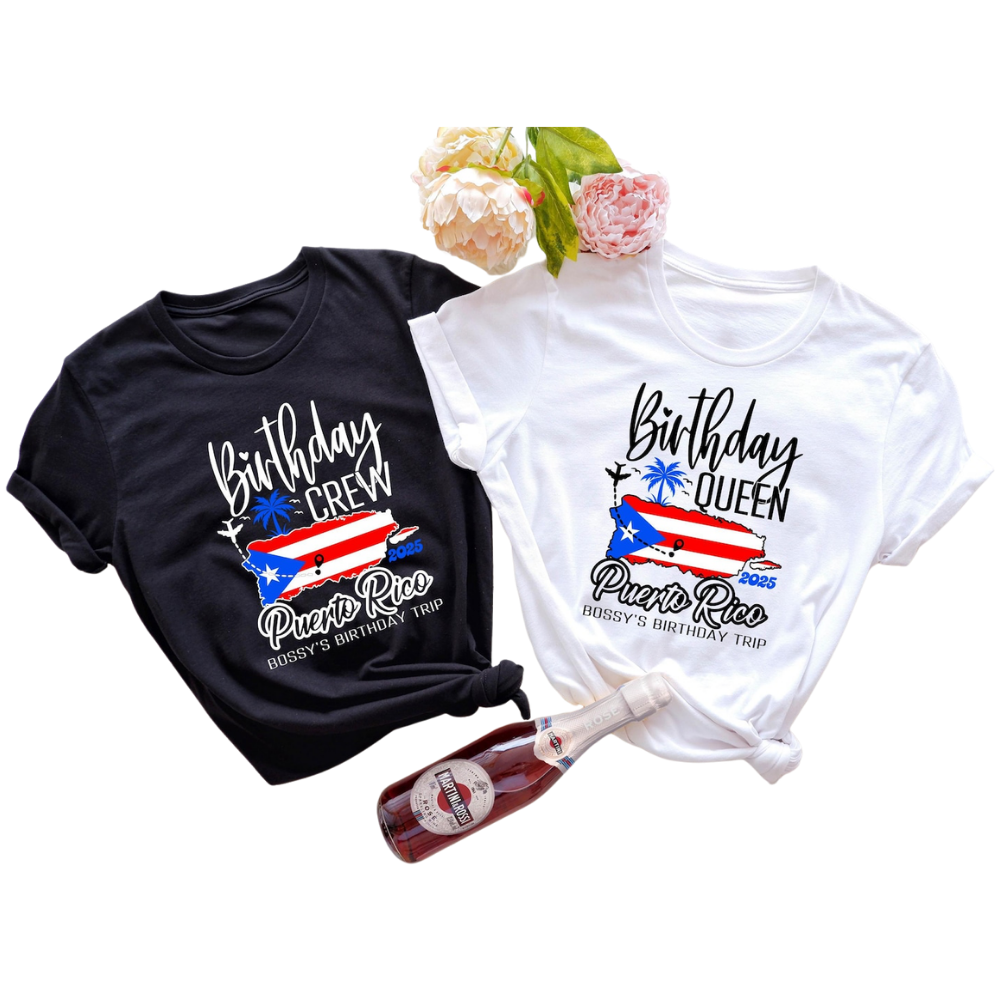 Puerto Rico Birthday Crew Custom Matching Family T Shirt, Personalized Puerto Rico Birthday Shirts ET1588
