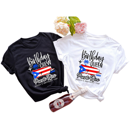 Puerto Rico Birthday Crew Custom Matching Family T Shirt, Personalized Puerto Rico Birthday Shirts ET1588