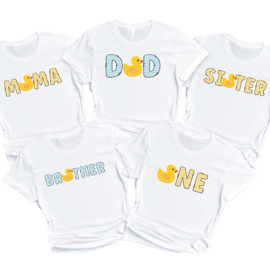 One Duck Matching 1st Birthday Family T Shirts, Duck First Birthday Matching Family Shirts ET0256
