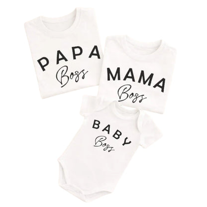 Papa Boss Mama Boss Baby Boss Matching Family T Shirts, Custom Family Boss Matching Shirts ET0689
