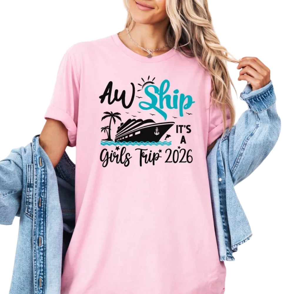 Custom Aw Ship It's A Family Trip Matching Cruise Family Vacation T Shirts, Custom Family Vacation Shirts ET0098