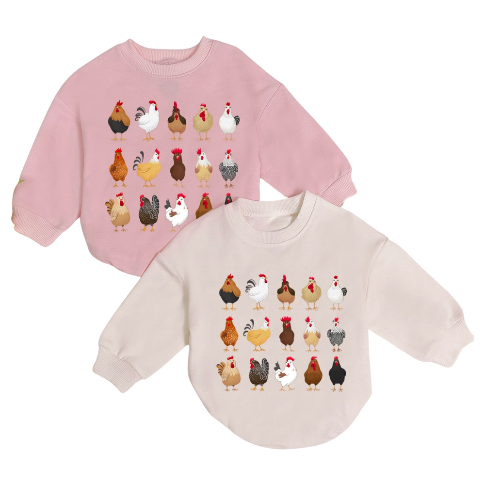 Chicken Farm Animal Baby Romper Sweatshirt, Chicken Lover Baby Romper Sweatshirt BB0170