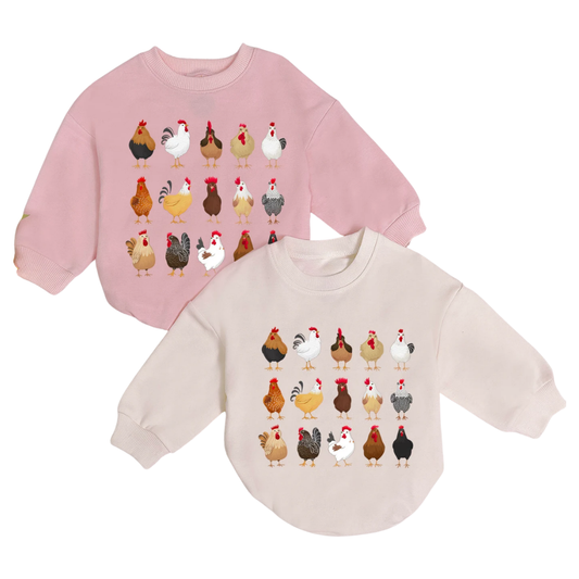 Chicken Farm Animal Baby Romper Sweatshirt, Chicken Lover Baby Romper Sweatshirt BB0170