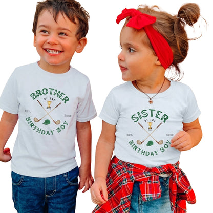Custom Matching Golf First Birthday Boy Family T Shirts, Custom 1st Birthday Golf Shirts For Family ET0548