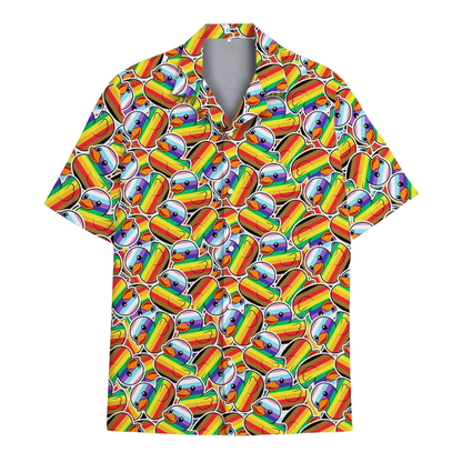 Duck Rainbow Pride Hawaiian Shirts For Men, LGBT Pride Month Hawaiian Shirts HE0246