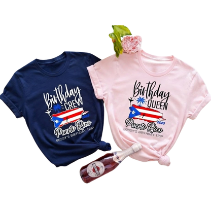 Puerto Rico Birthday Crew Custom Matching Family T Shirt, Personalized Puerto Rico Birthday Shirts ET1588