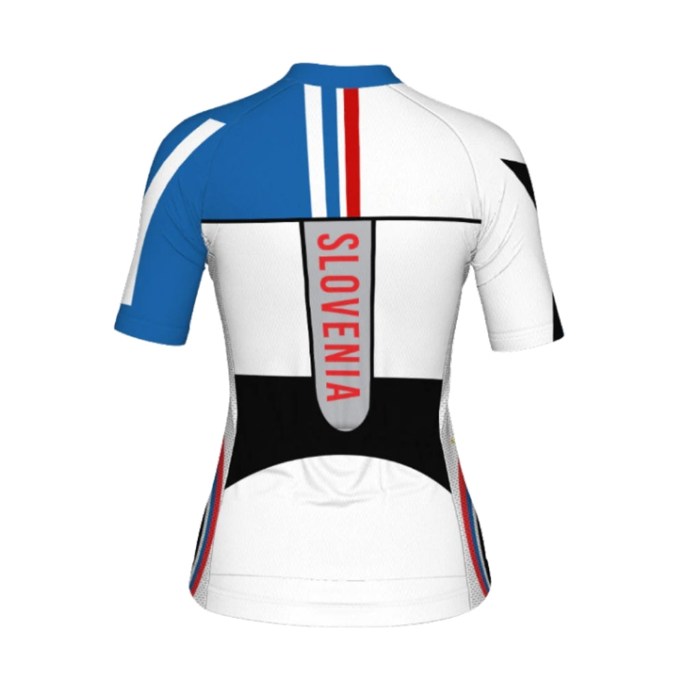 Custom Slovenia Flag Cycling Short Sleeve Women's Jersey, Custom Slovenia Cycling Jerseys CG0654
